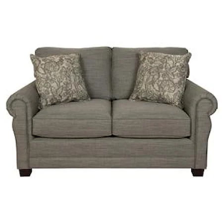 Two Cushion Loveseat with Traditional Style